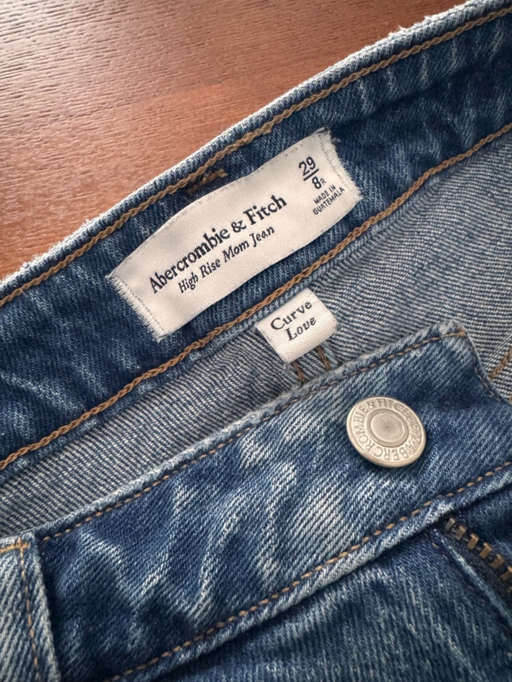 Abercrombie & Fitch Blue Washed High-Rise Mom Jeans